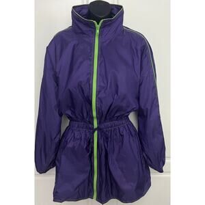 Vintage Basic Rituals Women's Purple Windbreaker/Jacket Cinched Waist Size M
